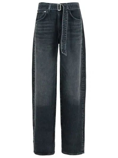 Agolde 'cuffed' Black Cotton Jeans