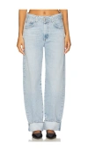 Agolde Cuffed Taper Jeans In Blue