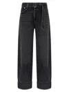 Agolde Belted Jeans With Cuffs In Black