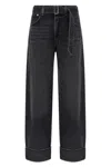 Agolde Tapered Cuffed Jeans Belted Waist In Gray