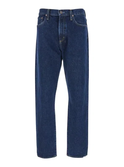 AGOLDE BLUE FIVE-POCKET JEANS IN DENIM MAN