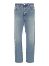 Agolde Curtise Light Blue Five-pocket Jeans With Distress Look In Cotton Man In Blue