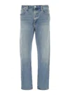 Agolde Curtise Light Blue Five-pocket Jeans With Distress Look In Cotton Man In Blue