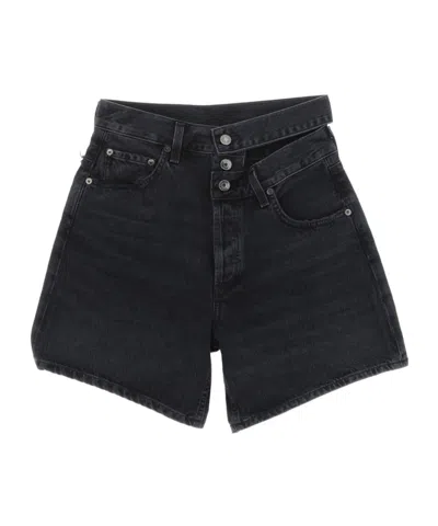 AGOLDE AGOLDE CUT OUT DETAILED DENIM SHORTS