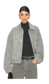 Agolde Womens  Dalton Balloon Buttoned-pockets Relaxed-fit Regenerative-denim Jacket In 美元