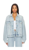 Agolde Buttoned Long-sleeved Denim Jacket In Blue