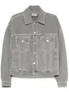 Agolde Womens  Dalton Balloon Buttoned-pockets Relaxed-fit Regenerative-denim Jacket In Grey