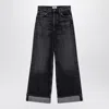 AGOLDE AGOLDE DAME DARK GREY WIDE RIBBED DENIM JEANS