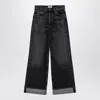 Agolde Dame Cuffed Organic Cotton Wide Leg Jeans In Blue