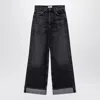 Agolde Dame Cuffed Organic Cotton Wide Leg Jeans In Blue
