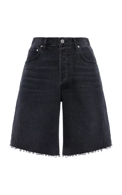 AGOLDE DAME FRAYED DENIM SHORTS