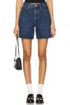Agolde Dame High Rise Baggy Short In Enamour In Blue