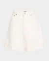 Agolde Dame High-rise Cuffed Denim Shorts In Fortune Cookie