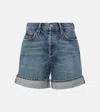 Agolde Dame Short: High Rise Baggy Cuff Control In Blue