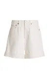 Agolde Dame High-rise Denim Shorts In Ivory