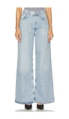 Agolde Ren Distressed Wide-leg Jeans In Conflict
