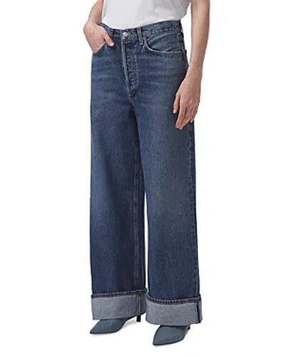 Agolde Dame High Rise Wide Leg Cuffed Jeans In Control