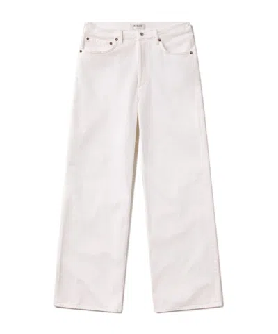 Agolde Dame High-rise Wide-leg Denim Trousers In White