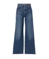 Agolde Dame High-rise Wide-leg Denim Trousers In Metallic