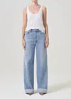 Agolde Dame High Rise Wide Leg Jean In Light Wash In Blue