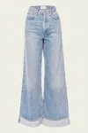 Agolde Womens Baggy Wide-leg Organic Cotton-blend Denim Jeans Libertine