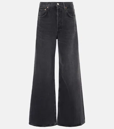 Agolde Dame High Waist Wide Leg Organic Cotton Jeans In Hitch