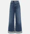 Agolde Fran High Rise Ankle Straight Jeans In Dwell In Blue