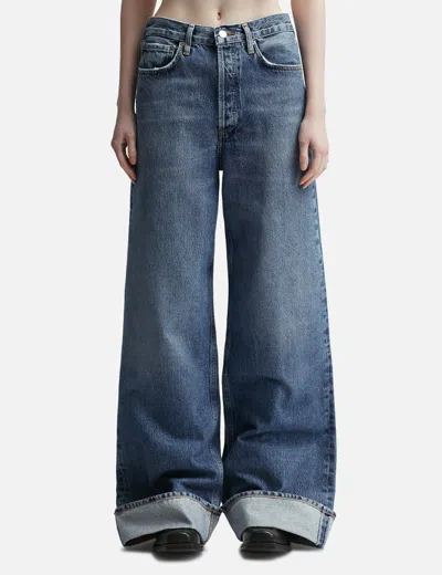 Agolde Dame High Rise Wide Leg Jeans In Blue