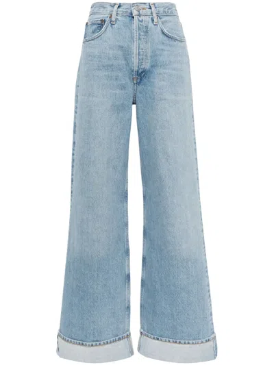 Agolde Dame Wide Leg Jeans In Blue