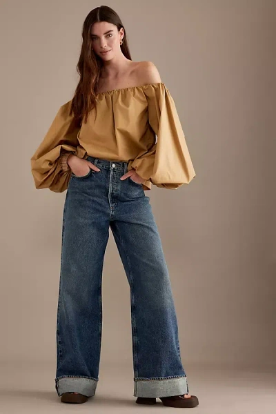 Agolde Dame High Rise Wide Leg Jeans In Blue