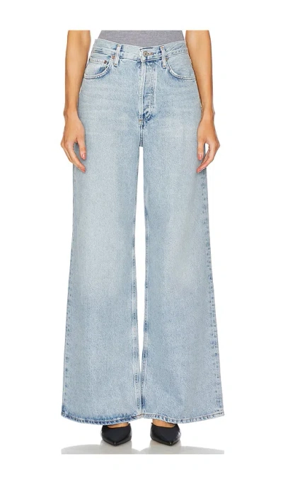 Agolde Dame High Rise Wide Leg Jeans In Blue