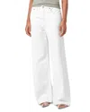 Agolde 'luna' White Jeans With Logo Patch On The Rear And Fringed Hem In Milkshake