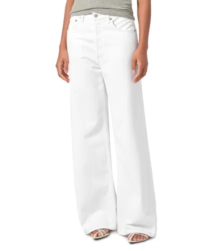 AGOLDE DAME HIGH RISE WIDE LEG JEANS IN MILKSHAKE