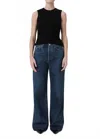 Agolde Dame High Rise Wide Leg Jeans In No Cuff Enamour In Multi