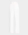 Agolde 'luna' White Jeans With Logo Patch On The Rear And Fringed Hem In Milkshake