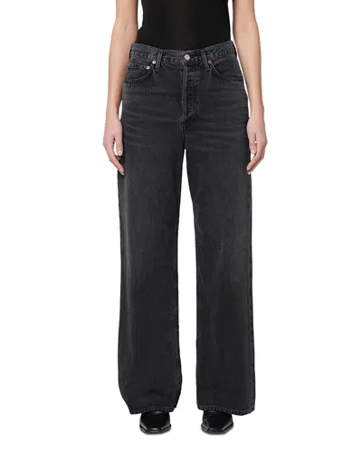 Agolde Low Slung Baggy Jeans In Black
