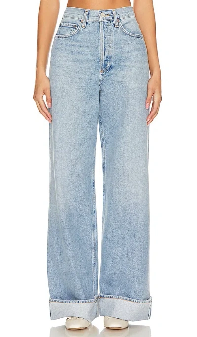 Agolde Dame Wide Leg Jeans In Blue