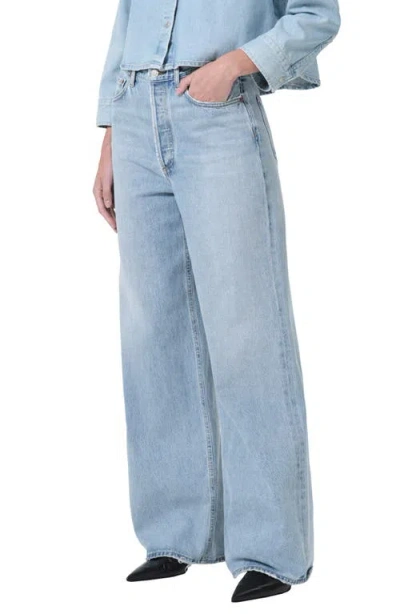 Agolde Dame High Waist Wide Leg Jeans In Conflict