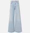 Agolde Ren Distressed Wide-leg Jeans In Blue