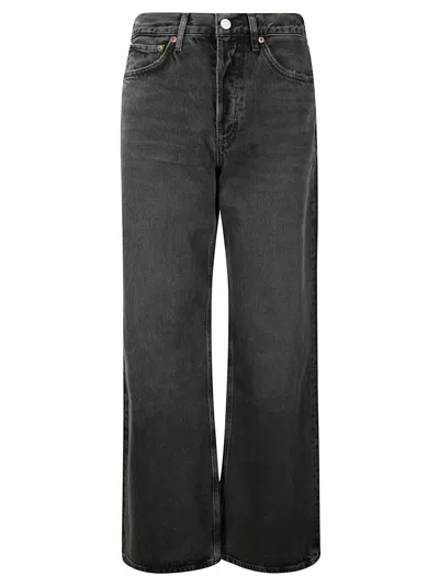 Agolde Dame Jean No Cuff In Gray