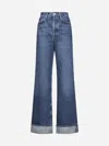 Agolde Dame High Rise Wide Leg Jeans In Control In Control (dk Ind)