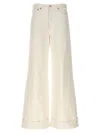 Agolde White Denim Flared Jeans In White