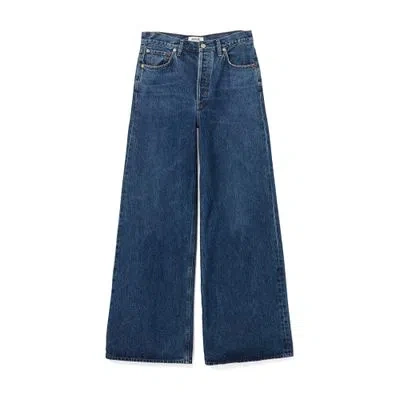 Agolde Dame No Cuff Jeans In Blue