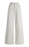 Agolde Dame No Cuff Rigid High-rise Wide-leg Jeans In Grey