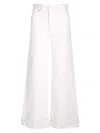 Agolde 'luna' White Jeans With Logo Patch On The Rear And Fringed Hem In White