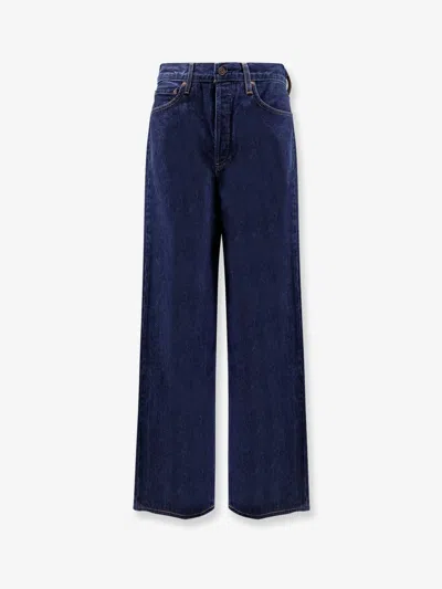 Agolde Dame Regenerative Cotton Jeans In Blue