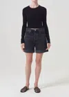 Agolde Black Dame Denim Shorts In Multi