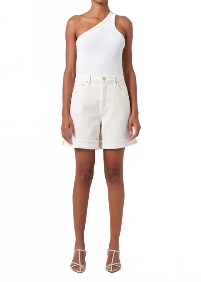 Agolde Dame Short In Fortune Cookie In Neutral