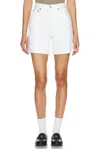 Agolde Dame High-rise Cuffed Denim Shorts In Multi