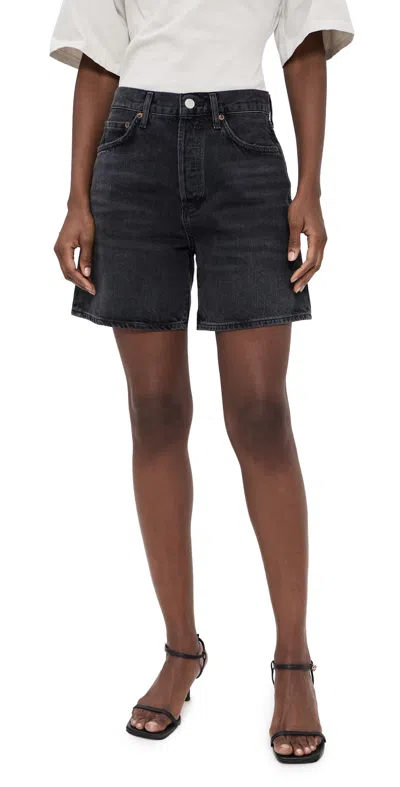 Agolde Dame Shorts Hitch In Black